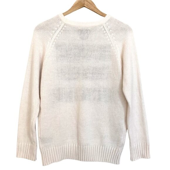 UNIF Are We Having Fun Yet Graphic Sweater Ivory Oversized Crewneck Pullover - Picture 9 of 11